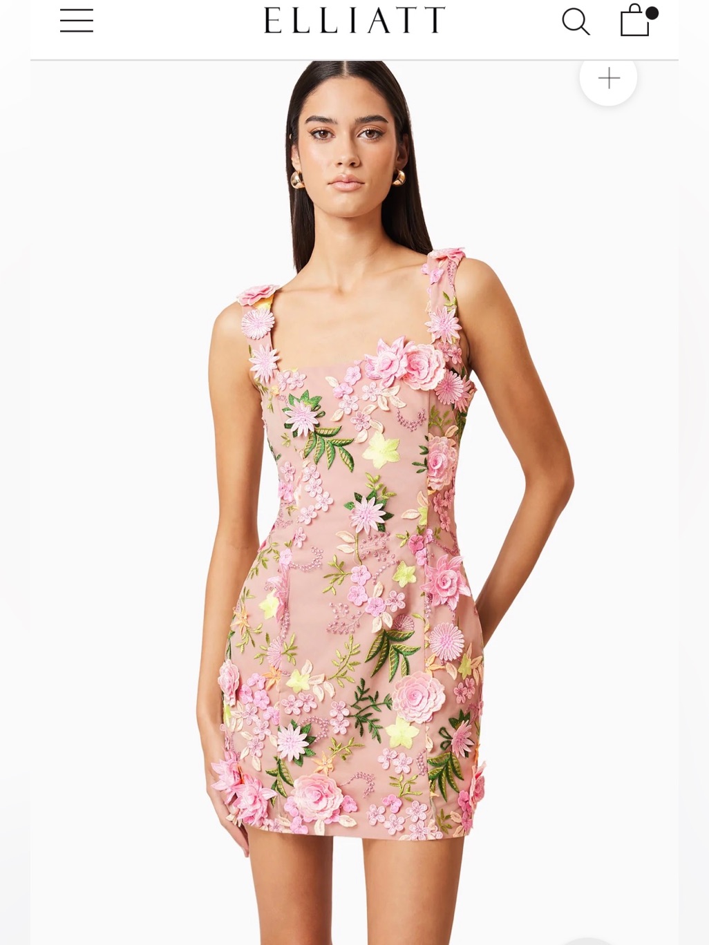 Elliatt Pink Floral 3d Appliqu Mini Dress